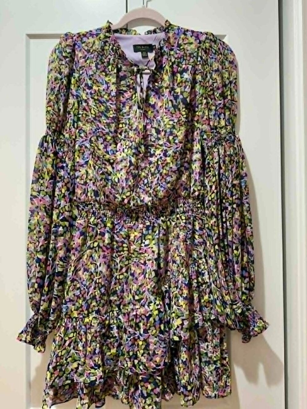 Ted Baker London Multicolor Floral Long Sleeve Dress - Green, Pink, Purple, Blue